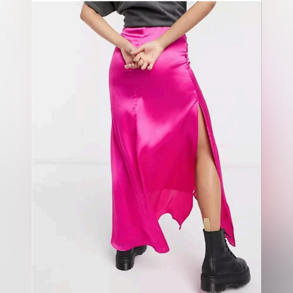 Reclaimed Vintage inspired New skirt in satin - Picture 3 of 7